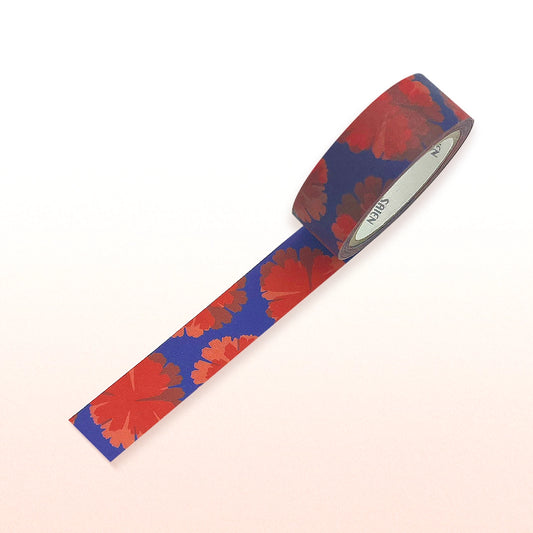 washi tape with deep blue and red tones