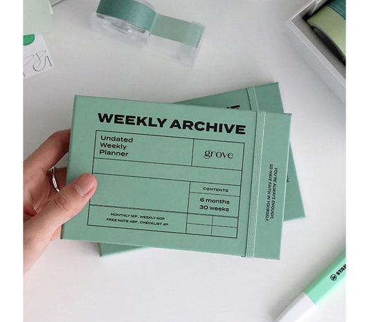 Agenda semanal sem data | 6 meses | Verde