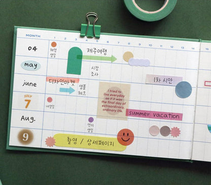 Weekly Archive 6 Months undated planner | Green