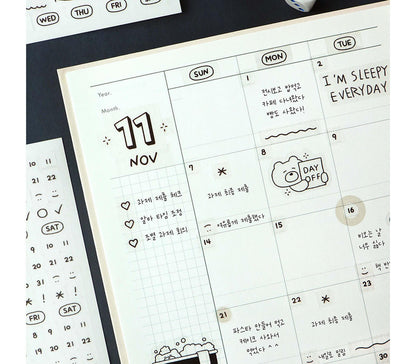 Diary Date Sticker Handwriting